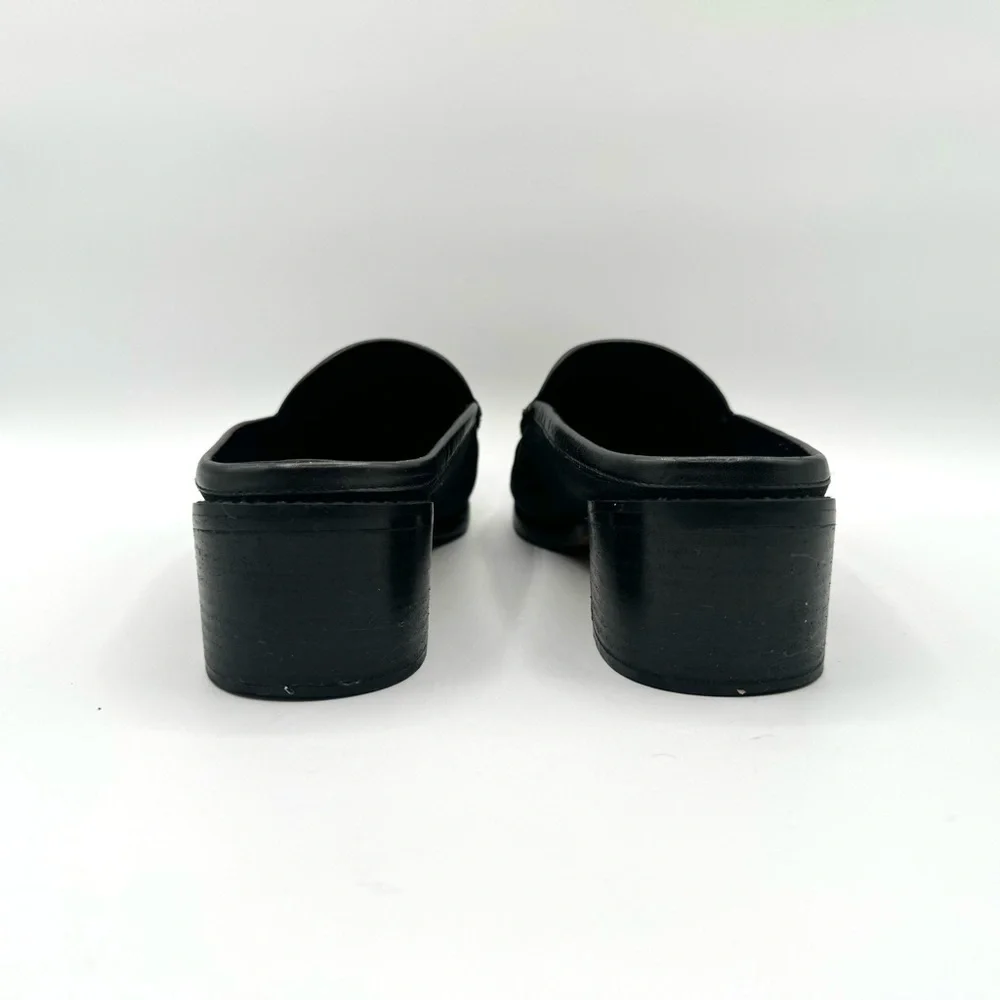 STUART WEITZMAN VINTAGE BLACK BROWN SHOE ANIMAL PRINTS SLIP ON SHOE BLOCK HEELS - Picture 9 of 16